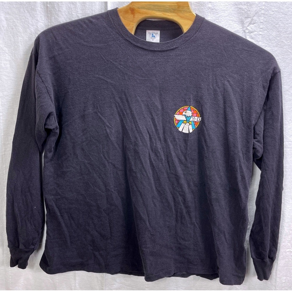 Vintage Harley-Davidson Long Sleeve Shirt Baer Sport Center Black 2XL USA Made